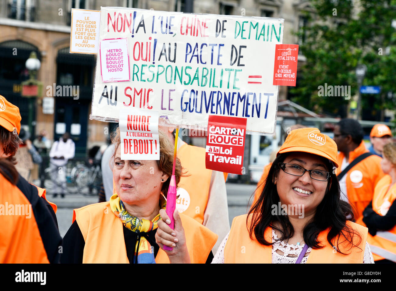 März gegen Arbeitsrecht in Paris am 28. Juni 2016 Stockfoto