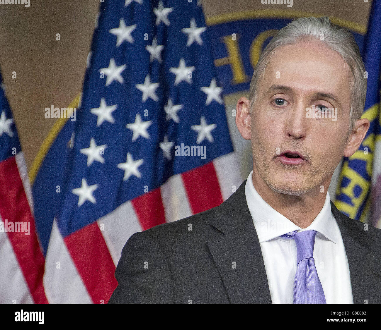 Washington, District Of Columbia, USA. 28. Juni 2016. US-amerikanischer Jurist Trey Gowdy (Republican of South Carolina), Vorsitzender, US House Select Committee on die Ereignisse rund um die 2012 Terroranschlag in Benghazi, Libyen, macht Bemerkungen während einer Pressekonferenz in der US-Kapitol in Washington, DC Ankündigung der Veröffentlichung des Ausschussberichts am Dienstag, 28. Juni 2016. Bildnachweis: Ron Sachs/CNP © Ron Sachs/CNP/ZUMA Draht/Alamy Live-Nachrichten Stockfoto