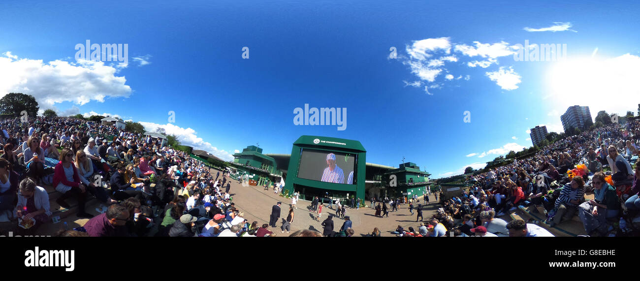 AELTC Tennis Championships in Wimbledon, London, UK. 2. Juli 2016. 360-Grad-Panorama-Bild von Murray Hügel tagsüber Credit: Leo Mason/Alamy Live News Stockfoto