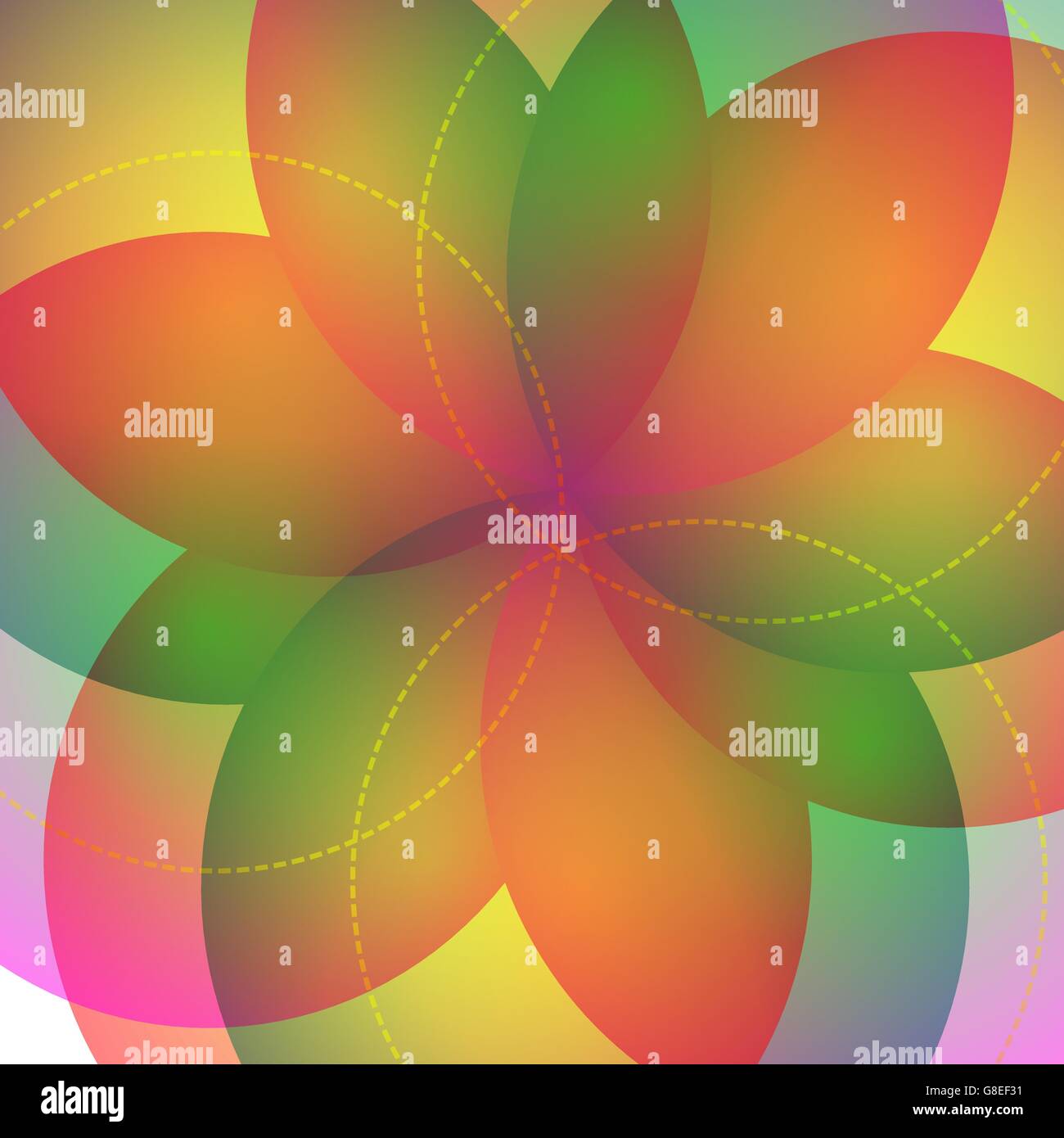 Hintergrund mit hellen geometrischen Blume. Spektrales Licht fließen. Vektor. EpS10 Stock Vektor