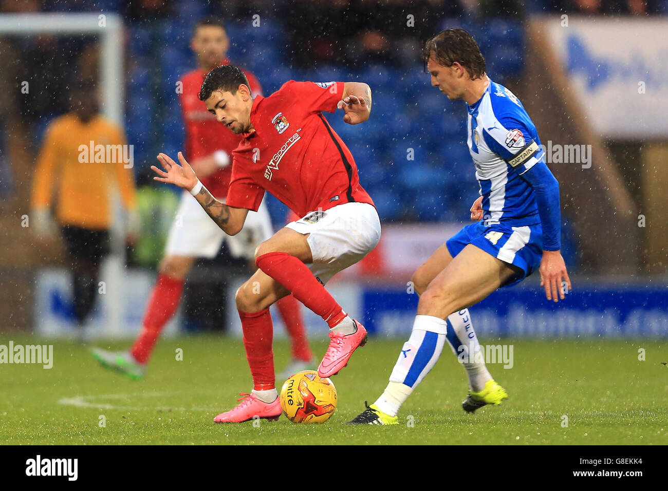 Colchester United gegen Coventry City - Sky Bet League One - Weston Häuser Community Stadium Stockfoto