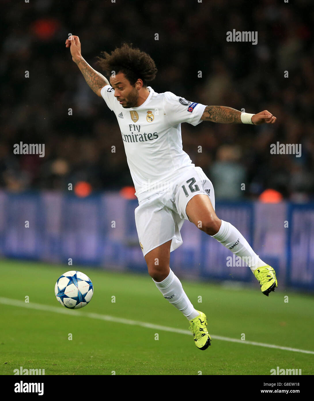 Fußball - UEFA Champions League - Gruppe A - Paris Saint-Germain gegen Real Madrid - Parc des Princes. Marcelo, Real Madrid Stockfoto