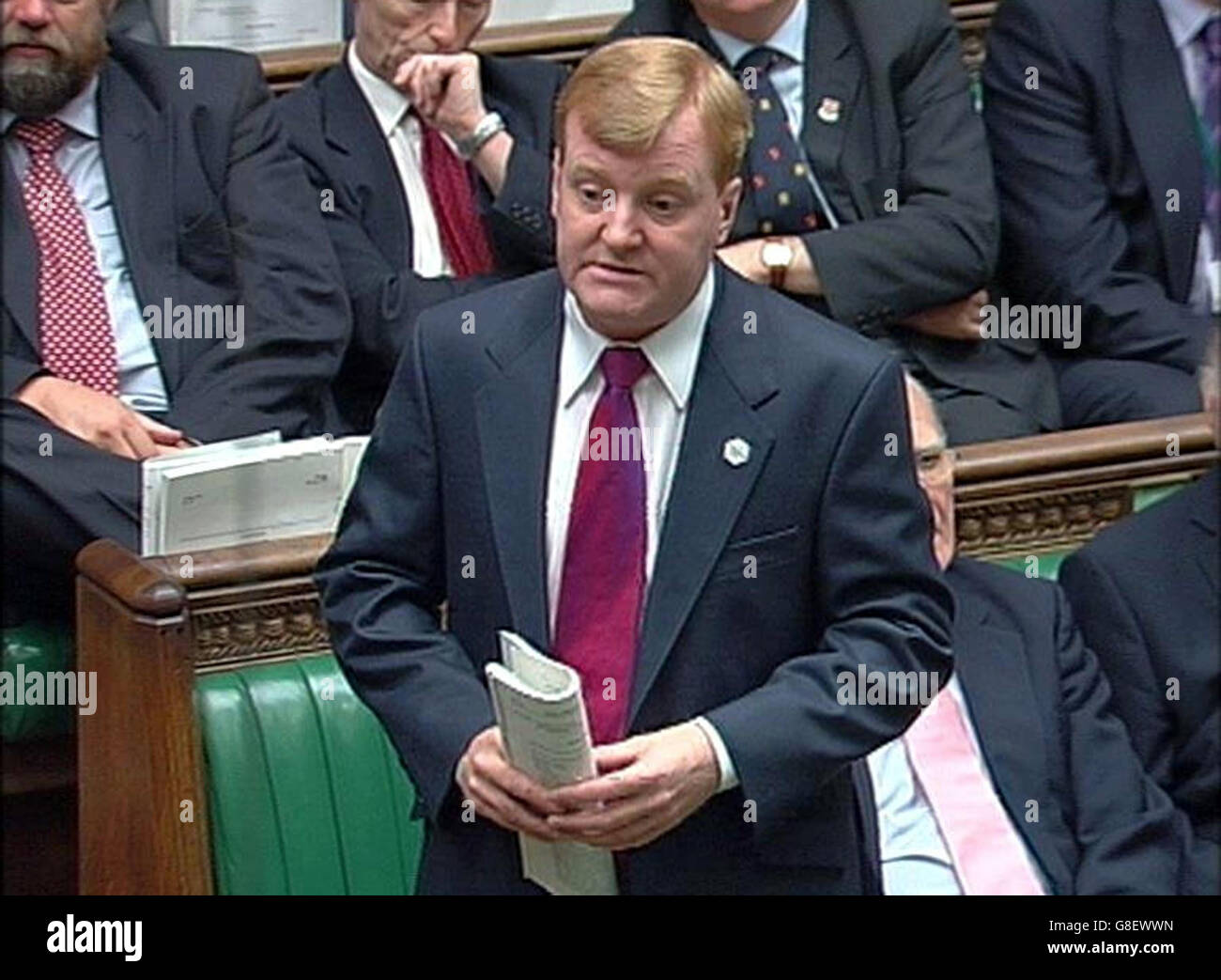 Fragen des Premierministers - Unterhaus. Der Vorsitzende der Liberaldemokratischen Partei, Charles Kennedy. Stockfoto