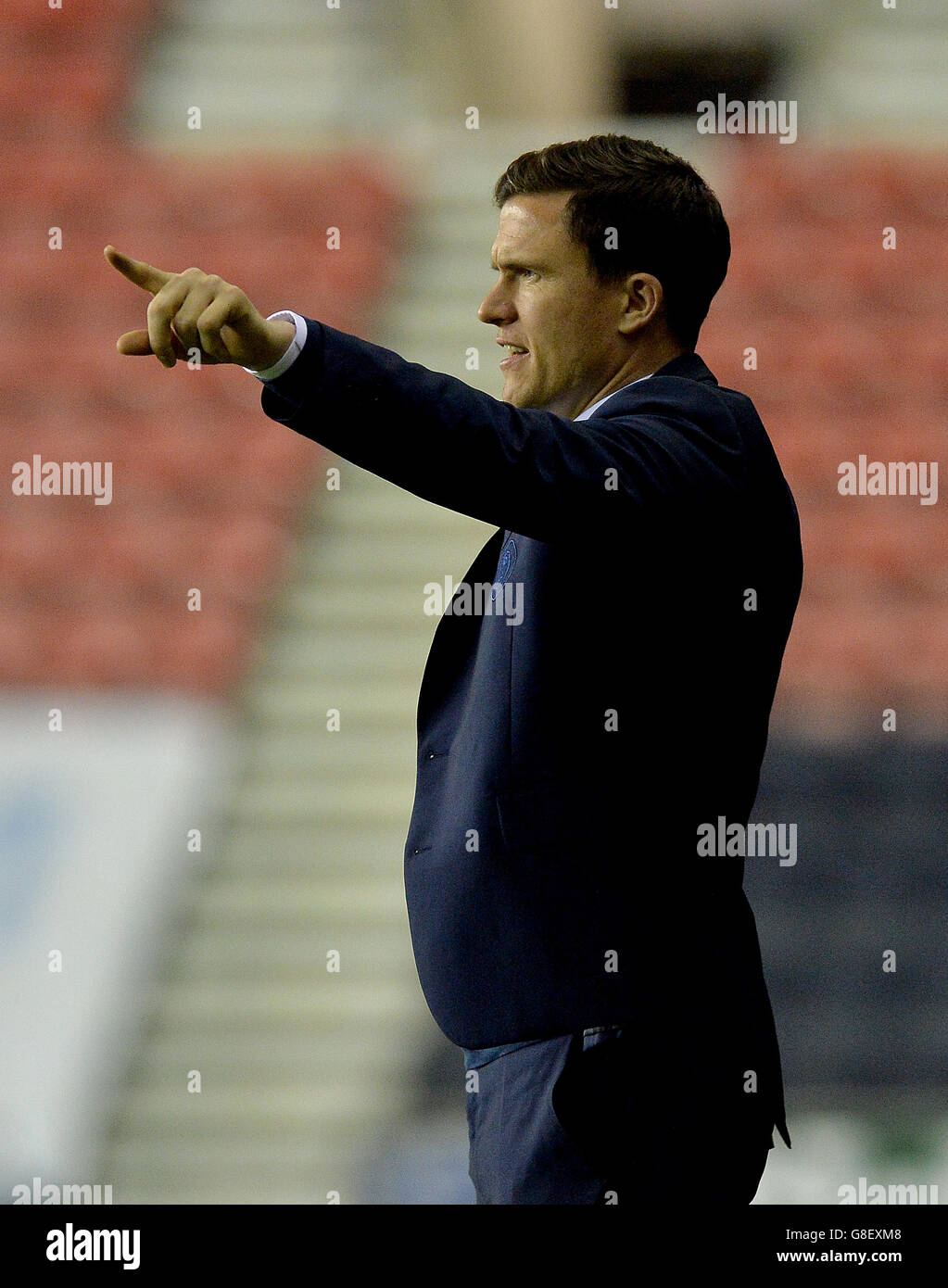 Fußball - Johnstone es Paint Trophy - Nordabschnitt - Runde von sechzehn - Wigan Athletic V Blackpool - DW-Stadion Stockfoto