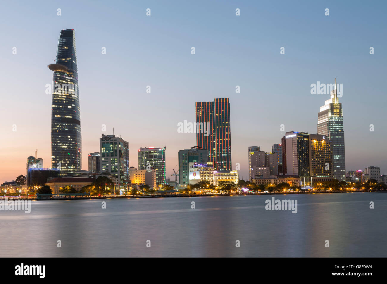 Ho-Chi-Minh-Stadt und den Fluss Saigon Stockfoto