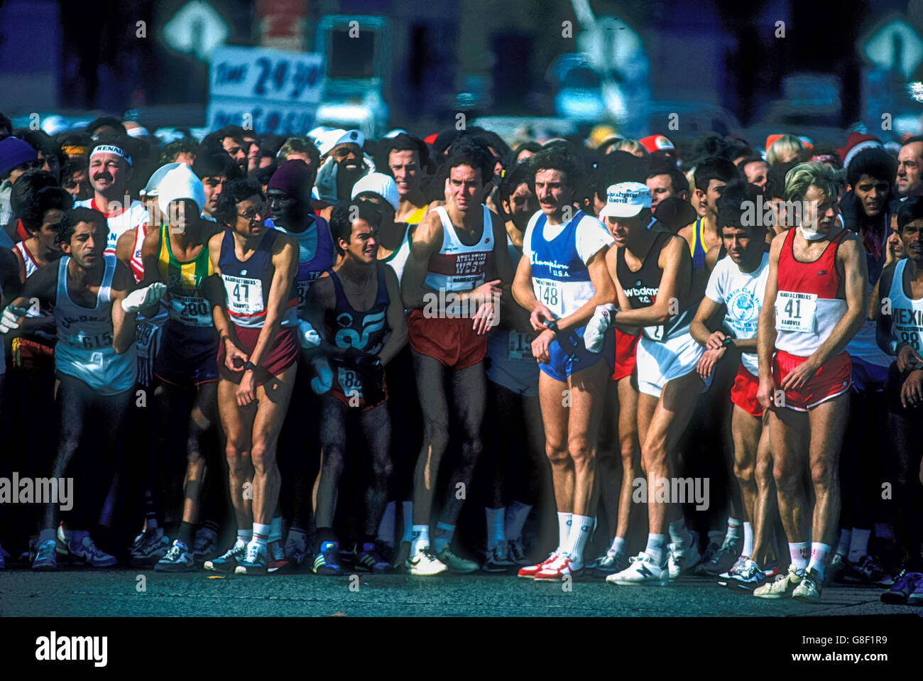 Herren Start des 1982 New York City Marathon Stockfoto