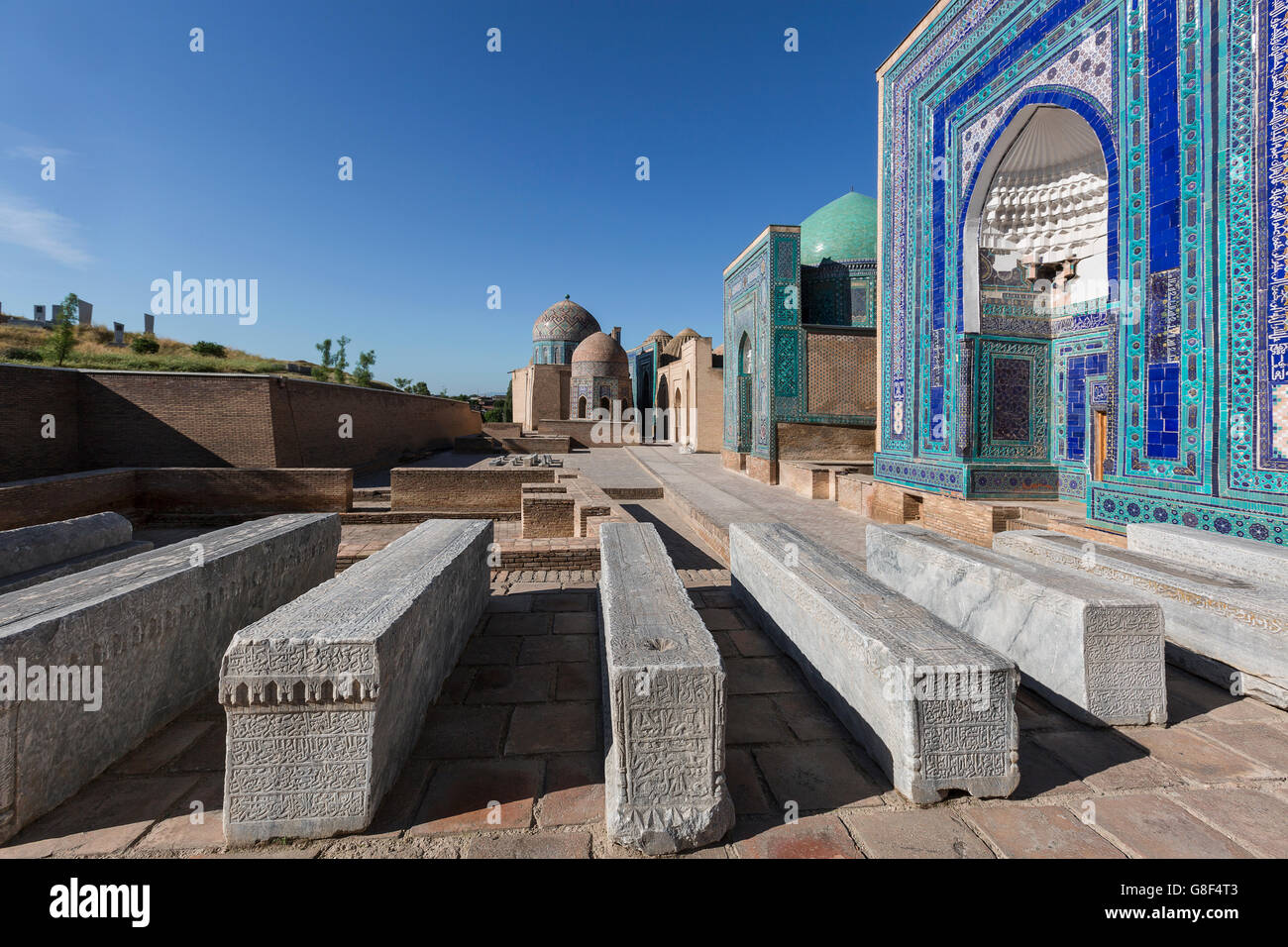 Heiligen Nekropole von Shakhi Zinda in Samarkand, Usbekistan. Stockfoto