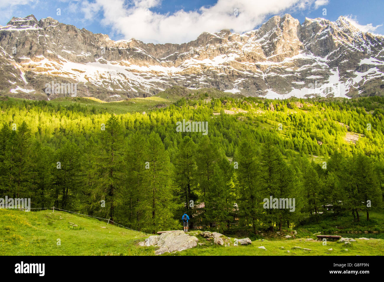 Lago Blu (Modro jezero) im Aosta-Tal, Italien. Stockfoto