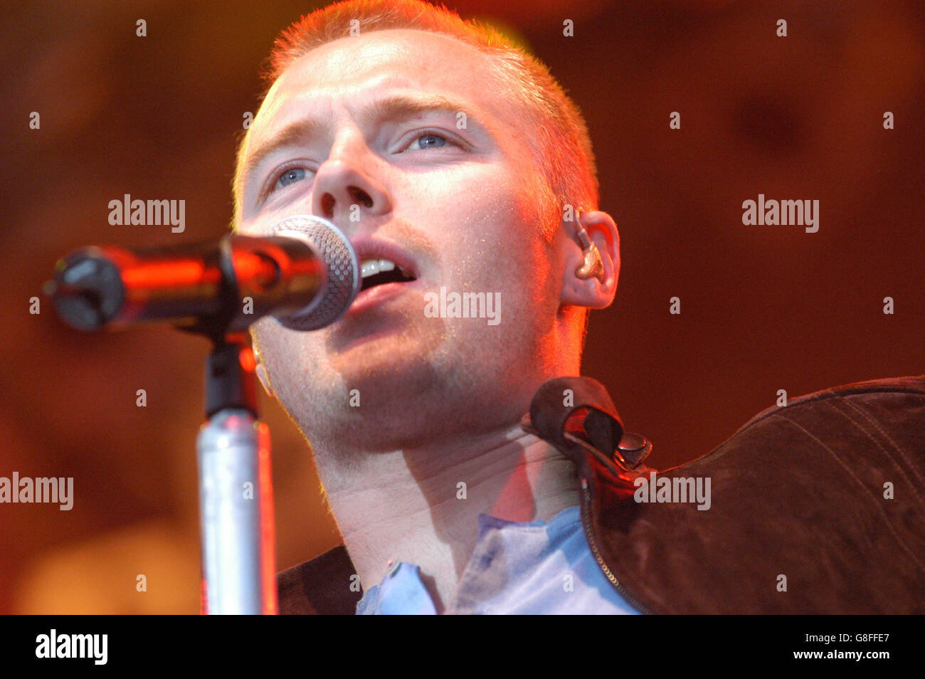 Ronan Keating Concert - Harewood House. Sänger Ronan Keating tritt auf der Bühne auf. Stockfoto