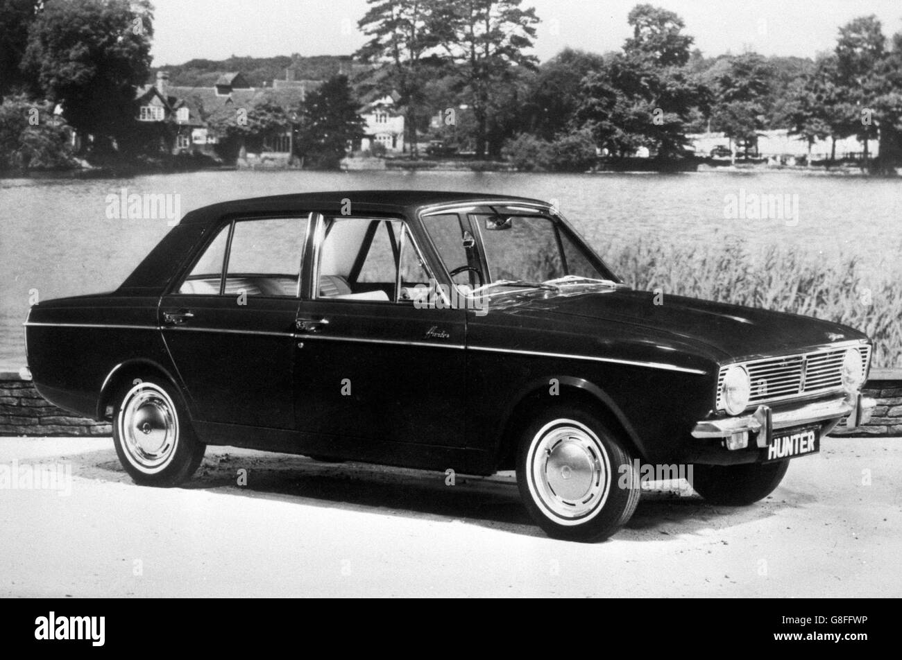 Der Hillman Hunter, die neue fünfsitzige Familienslimousine, die von der Roots Group eingeführt wird, um die Super Minx Limousine in der Hillman Range zu ersetzen. Stockfoto