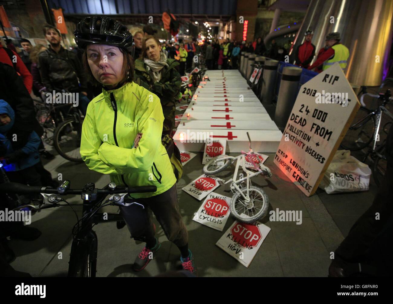 Stop Killing Radfahrer protestieren Stockfoto