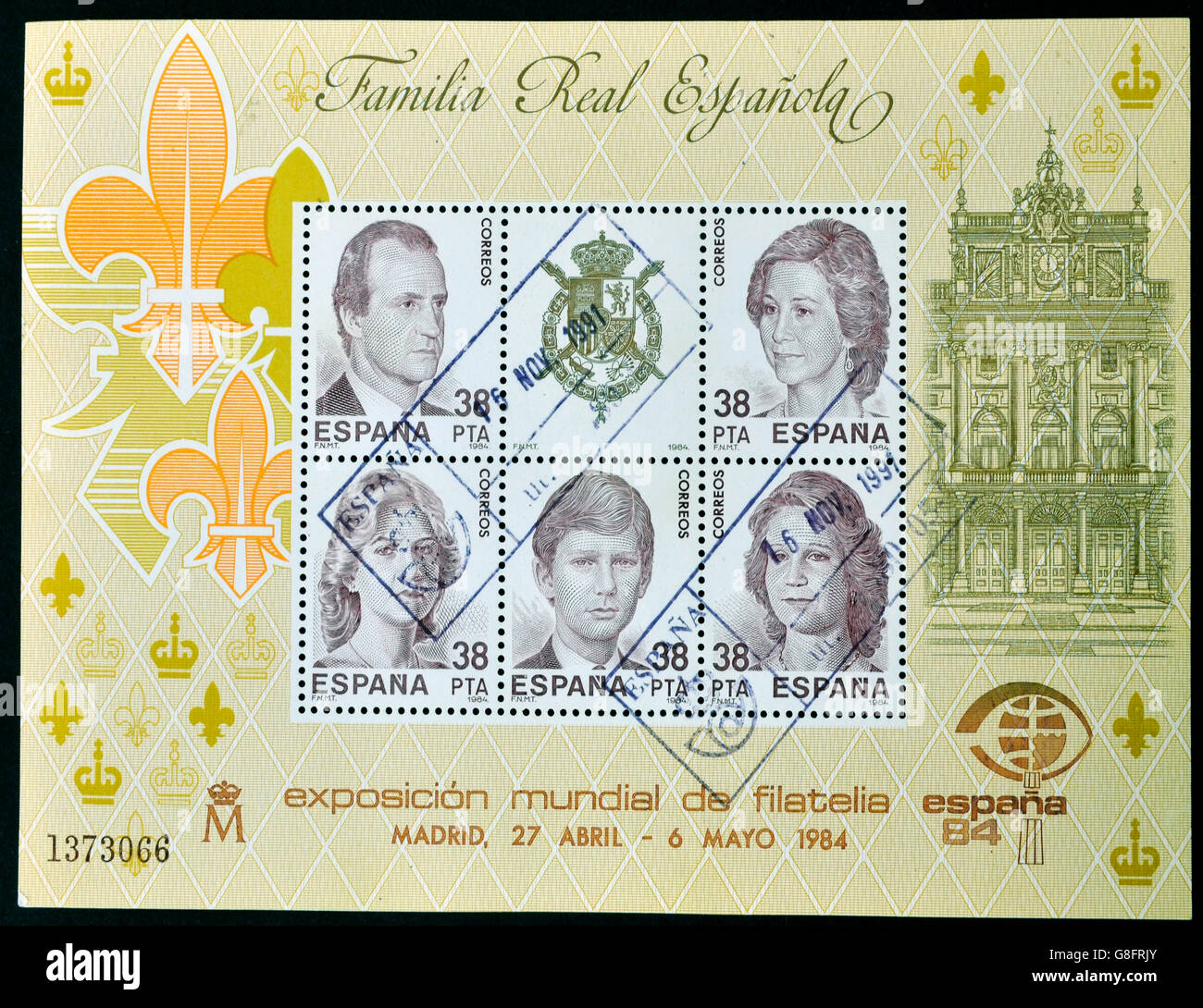 Spanien - CIRCA 1984: Sammlung Briefmarken zeigt spanischen Königsfamilie, ca. 1984 Stockfoto
