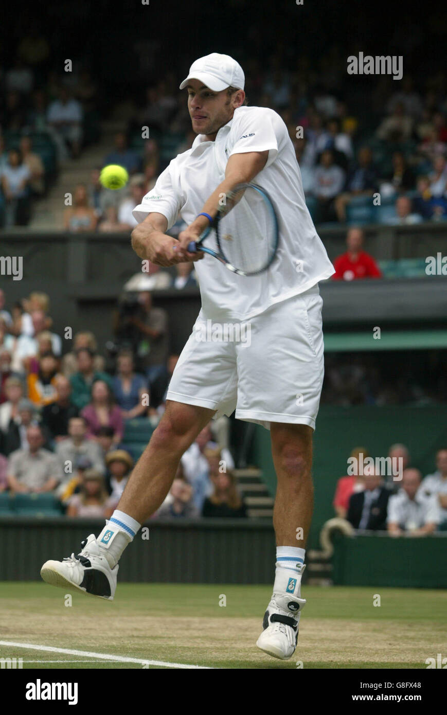 Tennis - Wimbledon Championships 2005 - Herren Semi Final - Andy Roddick V Thomas Johansson - All England Club Stockfoto