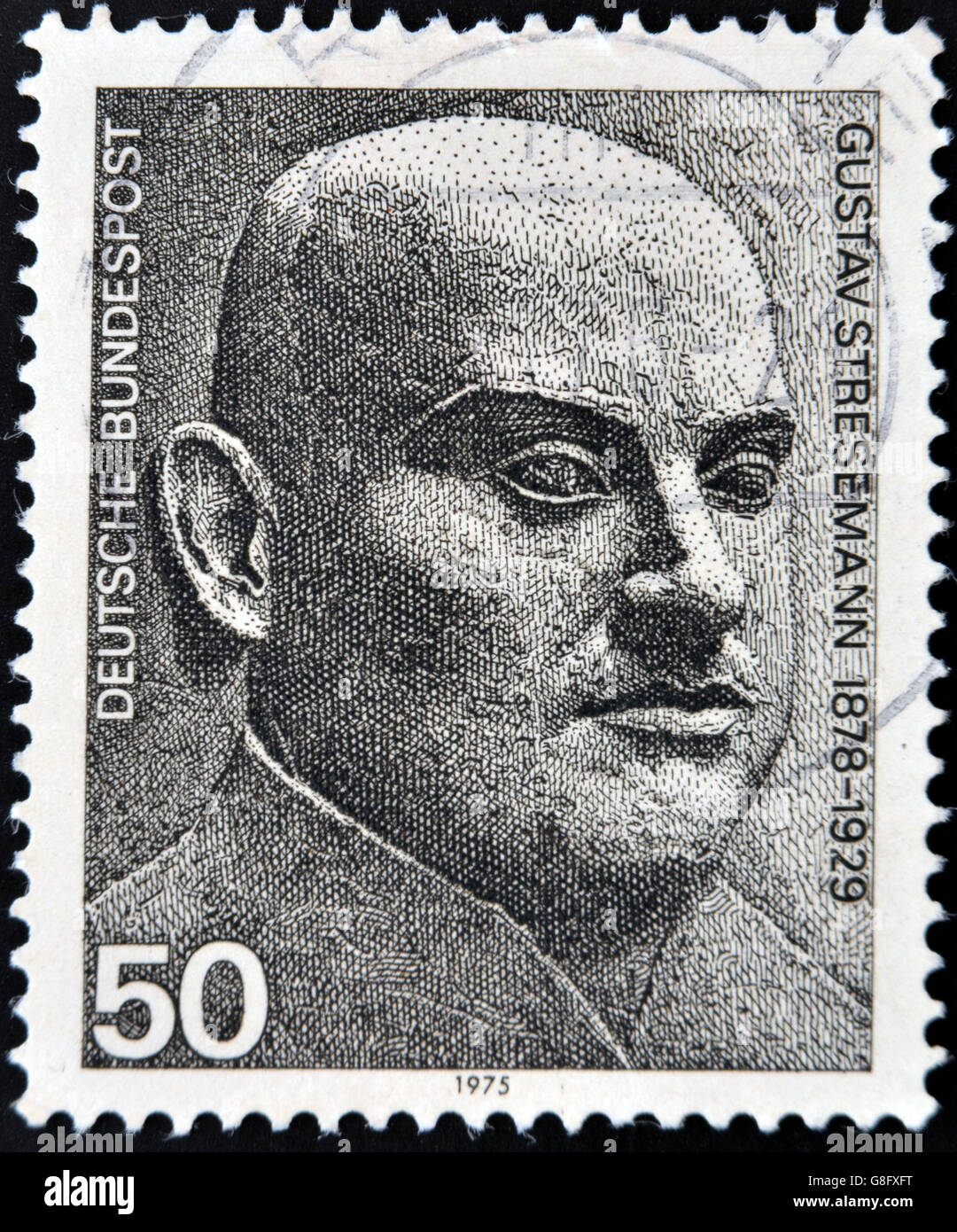 Deutschland - ca. 1975: Eine Briefmarke gedruckt in Deutschland zeigt Gustav Stresemann, ca. 1975 Stockfoto