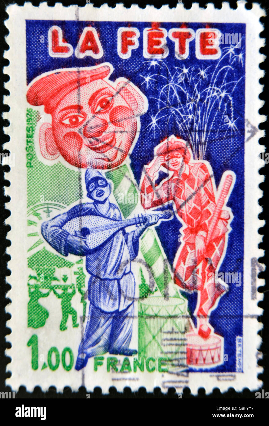 Frankreich - ca. 1976: Eine Briefmarke gedruckt in Frankreich widmet sich der Partei, ca. 1976 Stockfoto