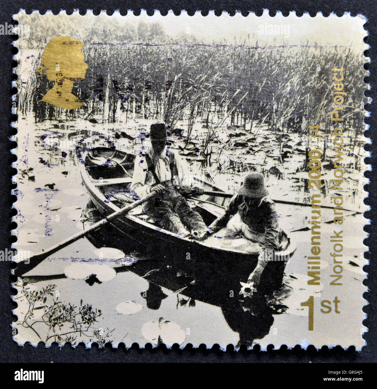 Vereinigtes Königreich - CIRCA 2000: eine Briefmarke gedruckt in Großbritannien zeigt Norfolk und Norwich Projekt, Millennium, circa 2000 Stockfoto