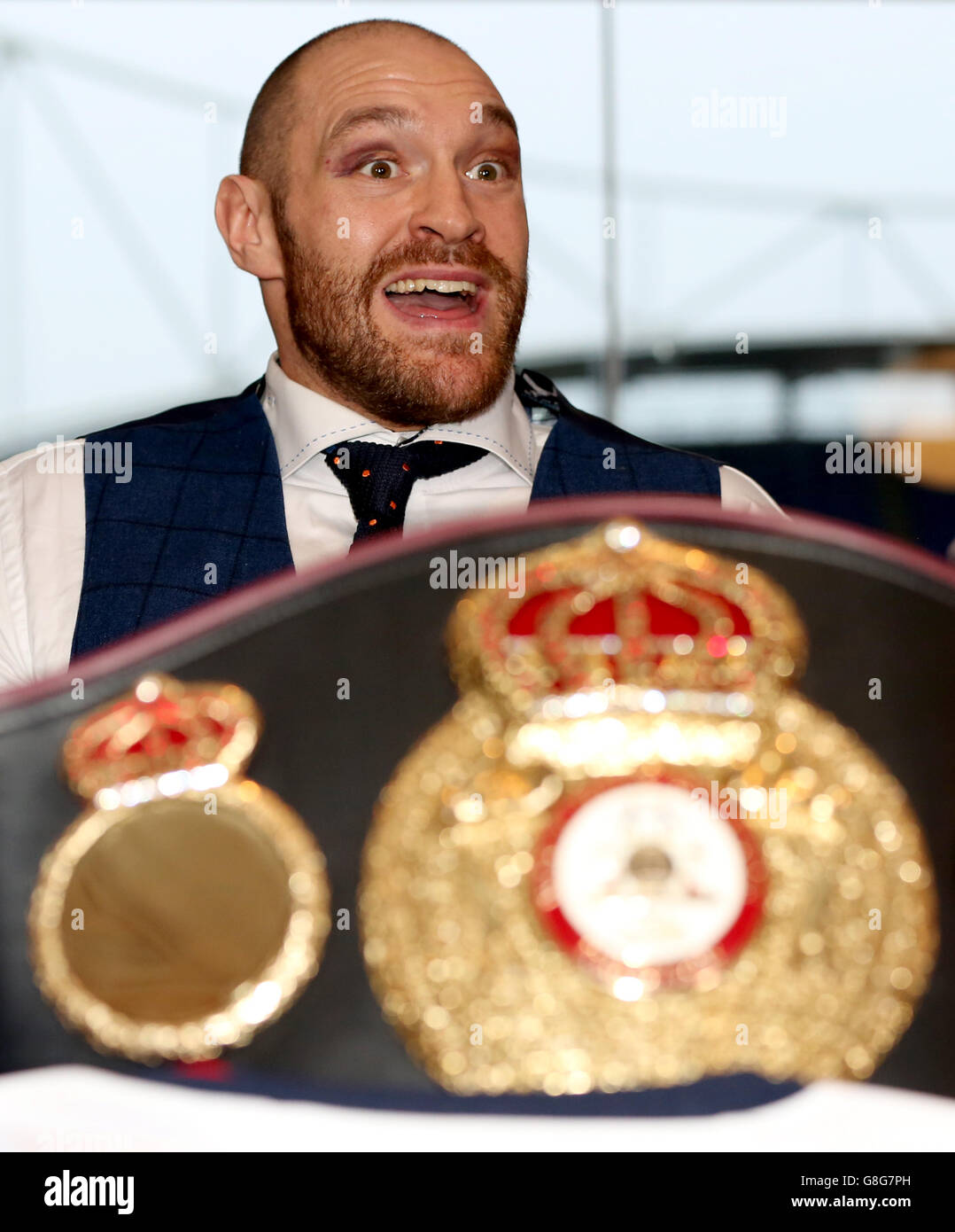 Tyson Fury Homecoming - Bolton. Tyson Fury während einer Heimkehr im Macron Stadium, Bolton. Stockfoto