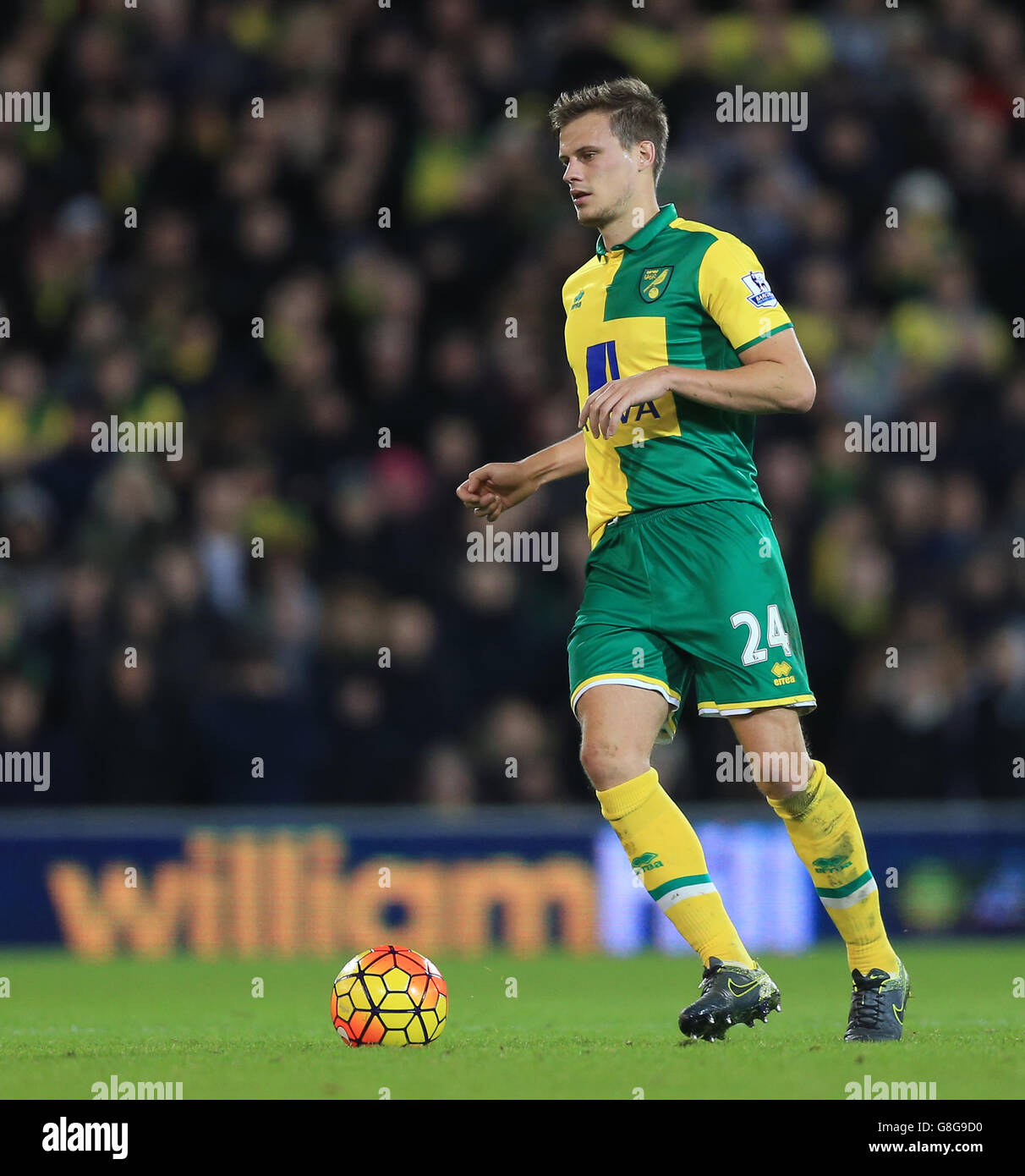 Norwich City / Arsenal - Barclays Premier League - Carrow Road. Ryan Bennett von Norwich City Stockfoto