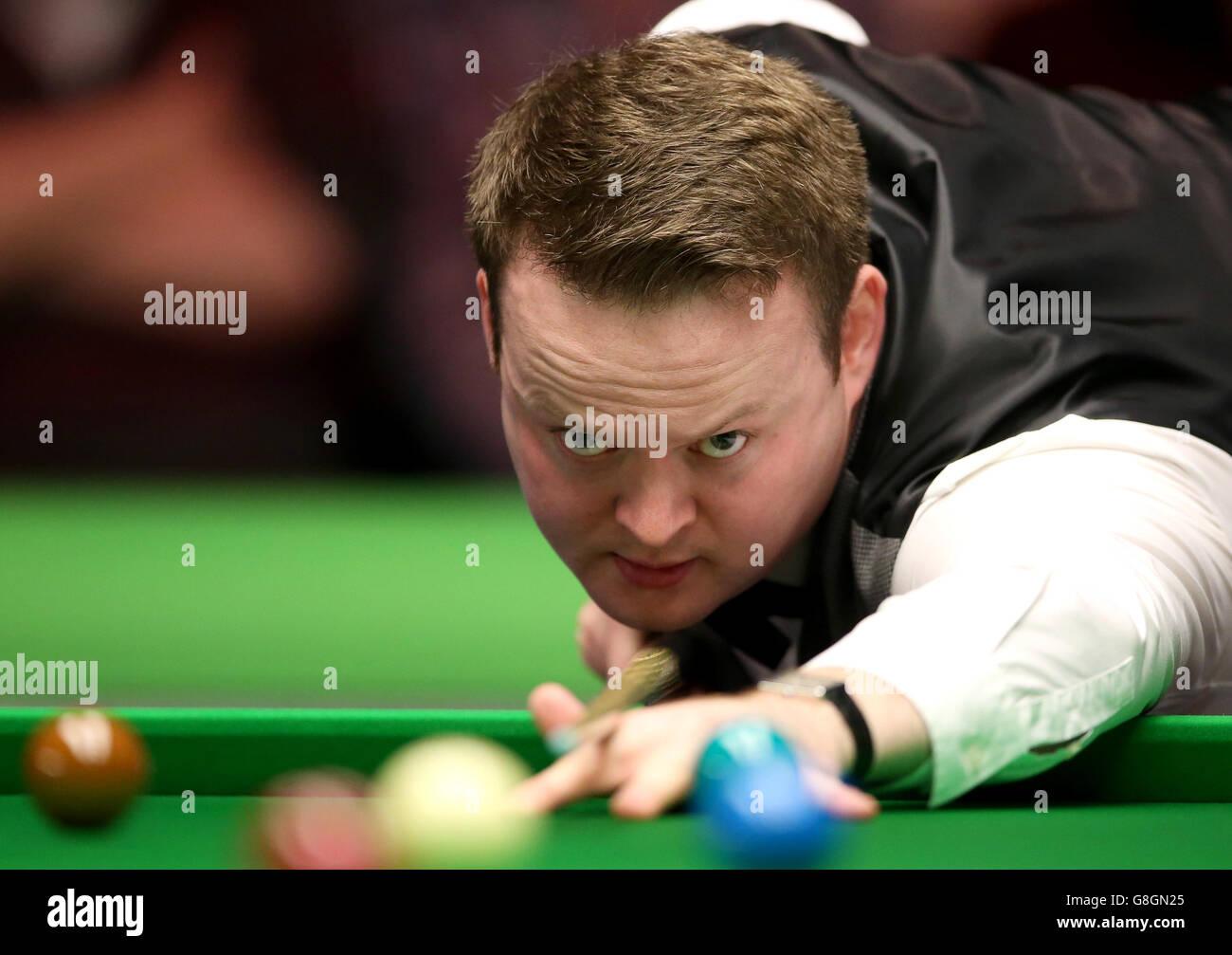 Betway UK Snooker Championship - Tag 7 - York Barbican. Shaun Murphy während seines Spiels gegen Ben Woollaston am siebten Tag der 2015 Betway UK Snooker Championship beim York Barbican, York. Stockfoto