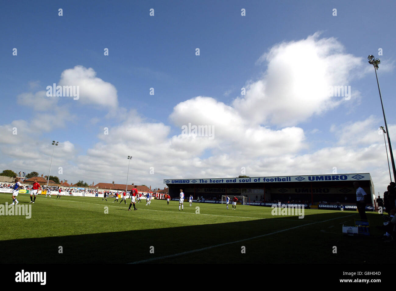 Fußball - freundlich - Morecambe gegen Blackburn Rovers - Christie Park. Gesamtansicht des Christie Park, Heimat des Fußballvereins Morecambe Stockfoto