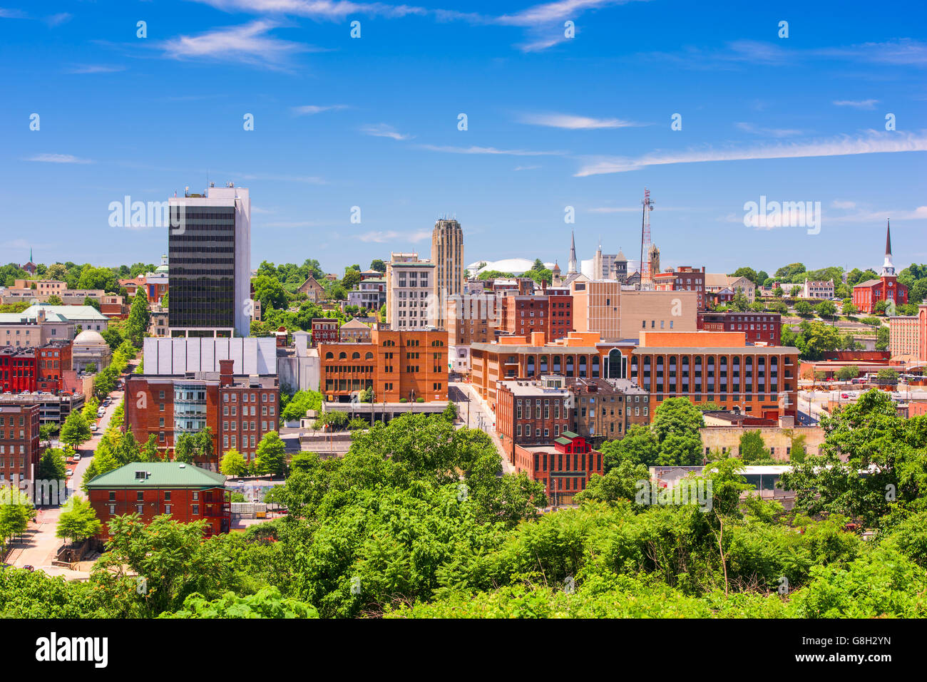 Lynchburg, Virginia, USA Innenstadt Skyline in den Tag. Stockfoto