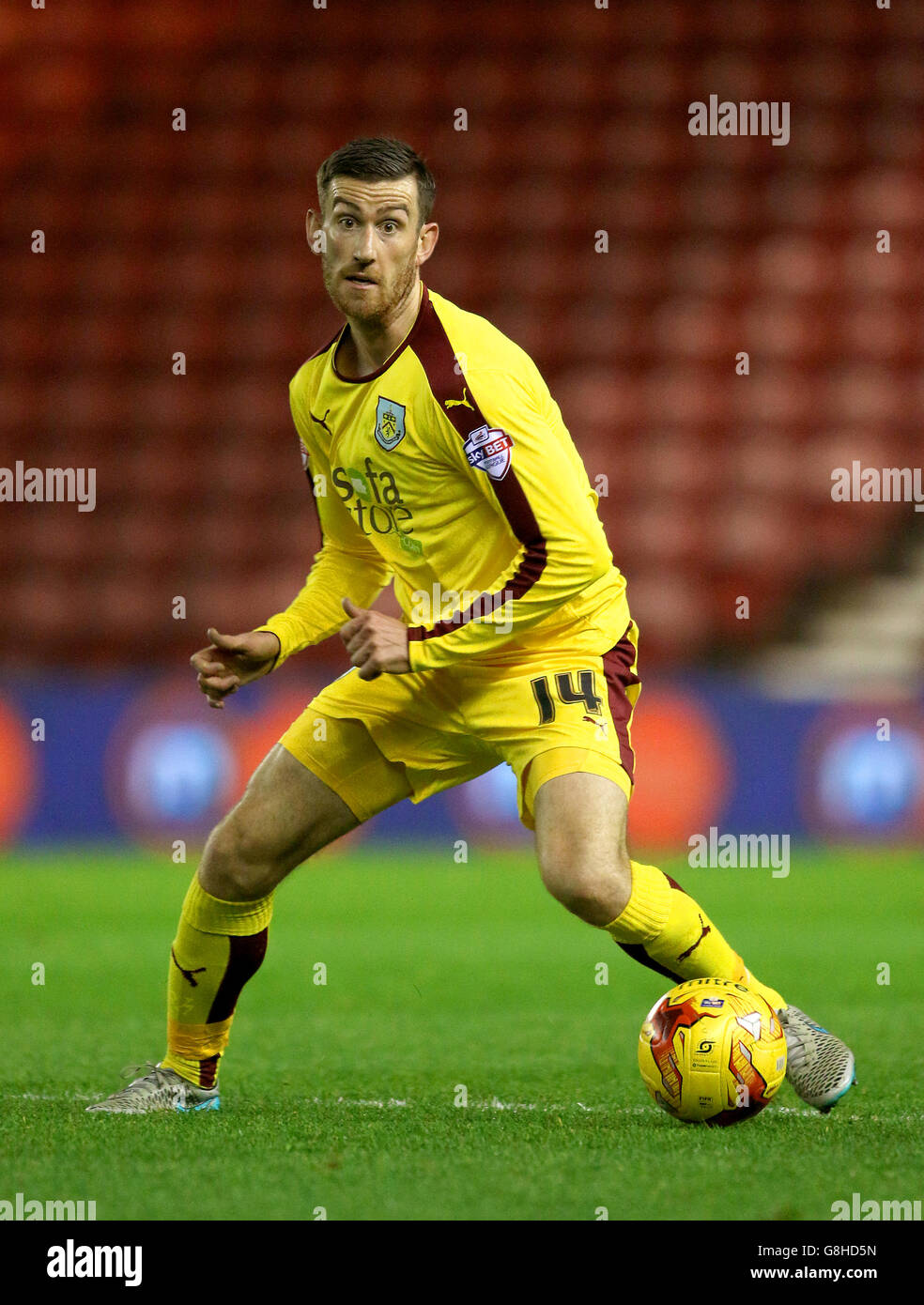 Middlesbrough gegen Burnley - Sky Bet Championship - Riverside Stadium. David Jones, Burnley. Stockfoto