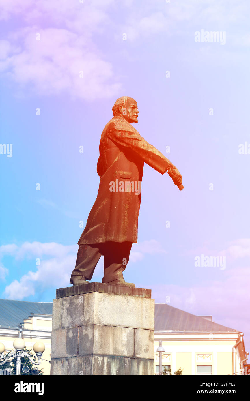 Ein schönes Denkmal Lenin fotografiert in Nahaufnahme Stockfoto