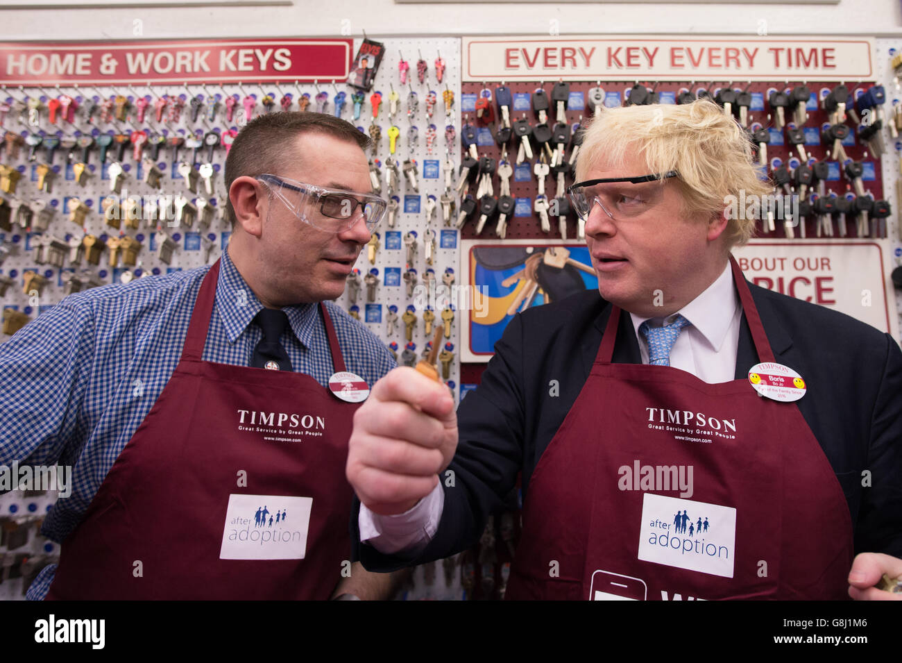 Boris Johnson Timpson Besuch Stockfoto