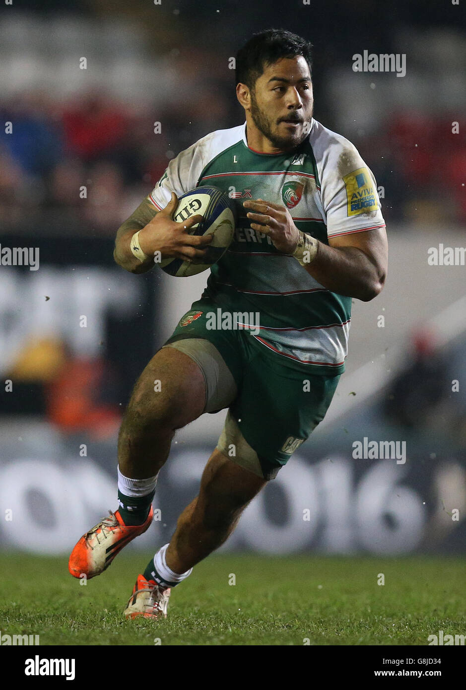 Leicester Tigers' Manu Tuilag während des European Champions Cup, Pool Four Spiel in der Welford Road, Leicester. Stockfoto