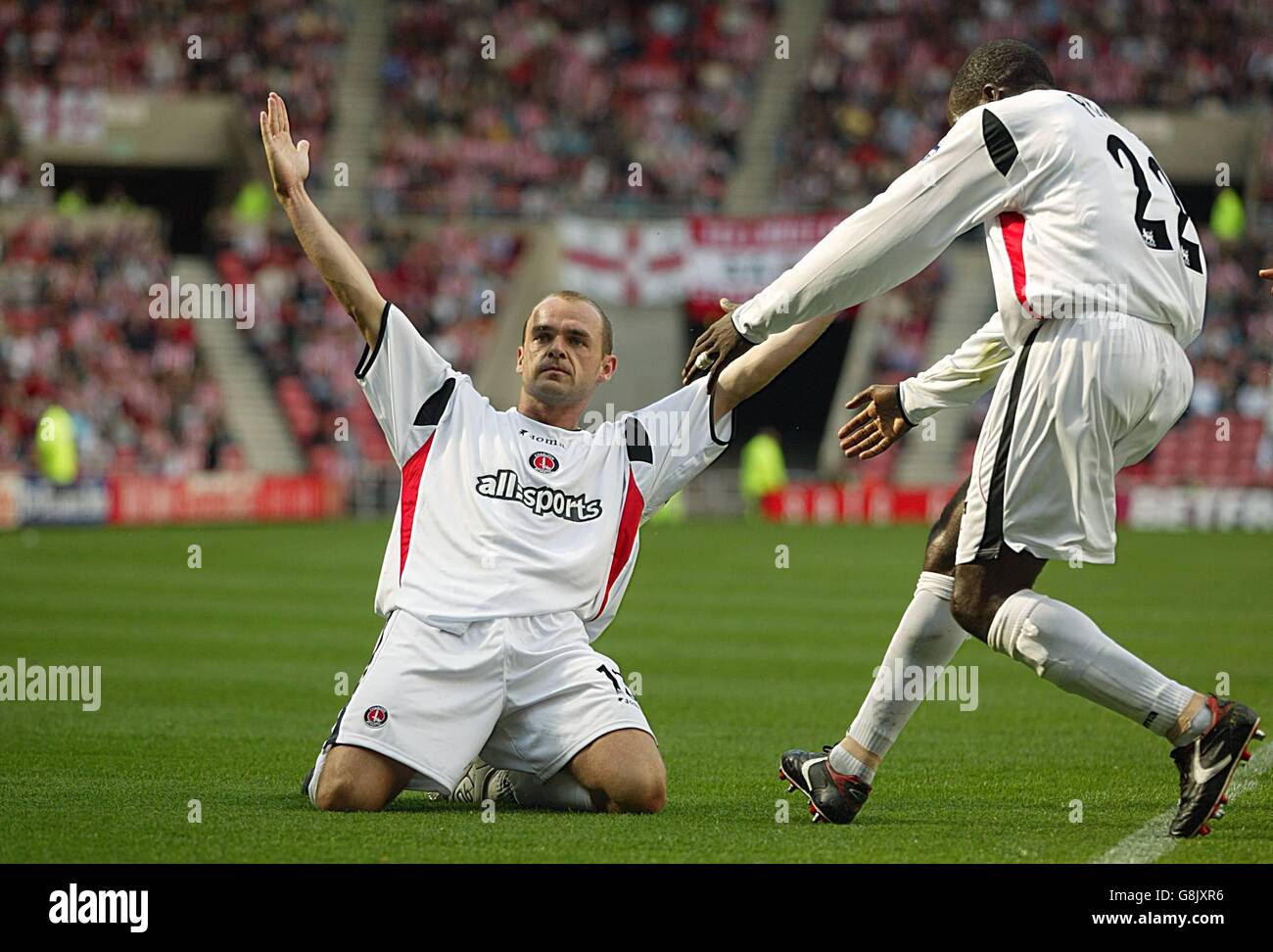 Fußball - FA Barclays Premiership - Sunderland / Charlton Athletic - Stadium of Light. Danny Murphy von Charlton Athletic punktet mit 1-2 Punkten auf Charlton Stockfoto