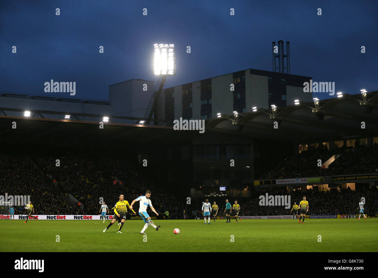 Watford / Newcastle United - Emirates FA Cup - Dritte Runde - Vicarage Road. Ein allgemeiner Blick auf die Aktion an der Vicarage Road Stockfoto