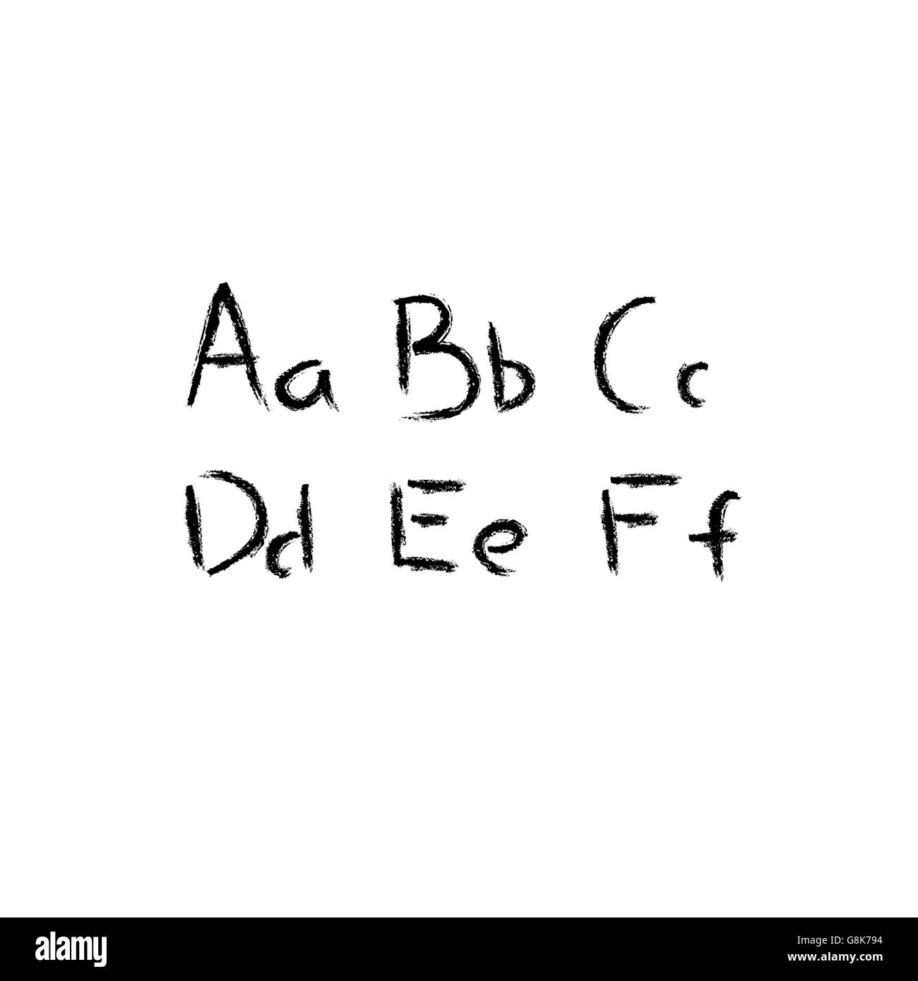 Buchstaben des Alphabets geschrieben mit Pinsel Stock Vektor