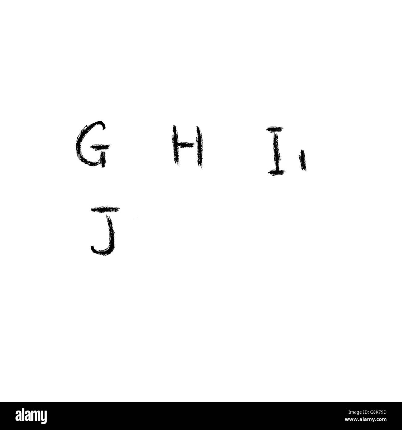 Buchstaben des Alphabets geschrieben mit Pinsel Stock Vektor