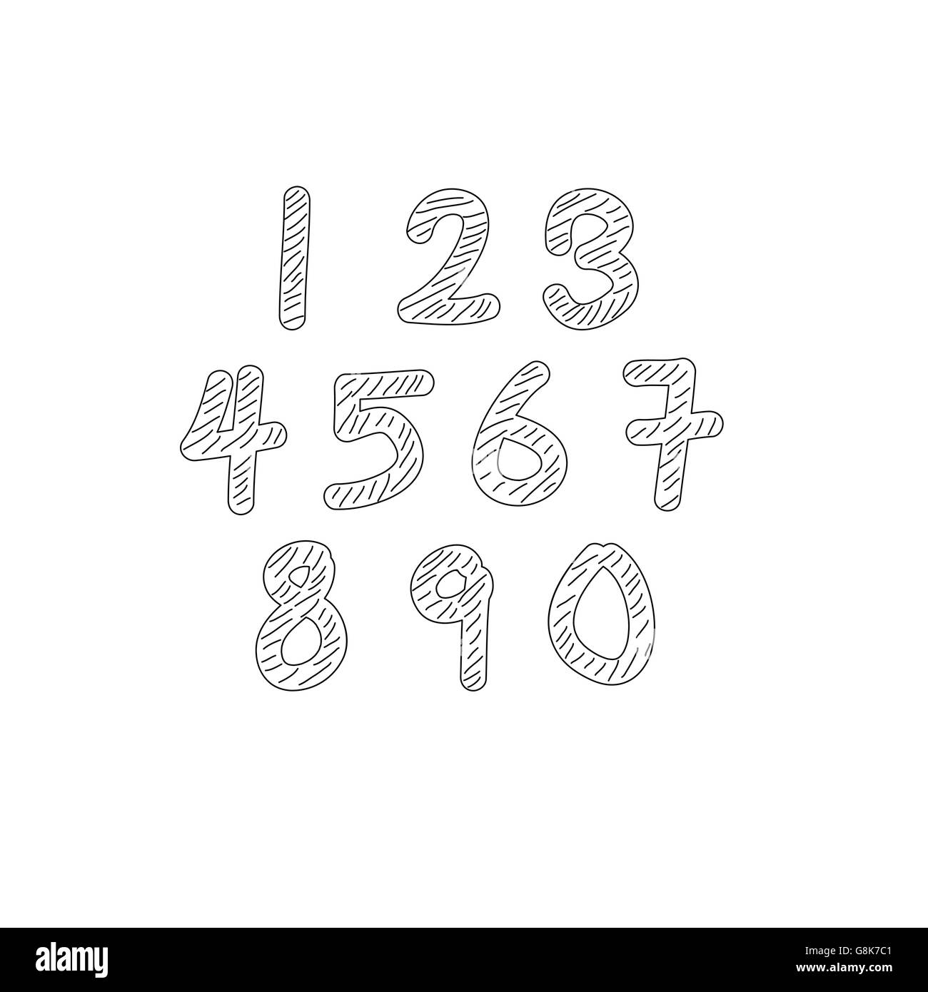 Satz von Zahlen mit Stift geschrieben Stock Vektor