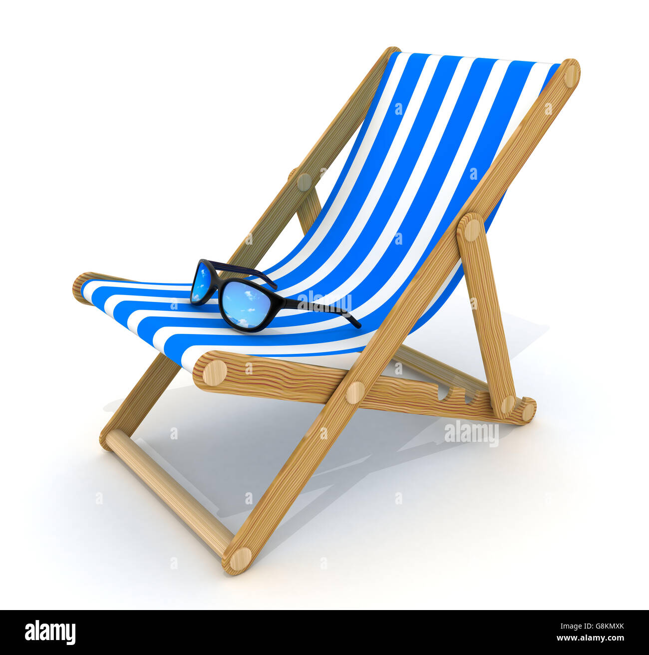Strand Bett blau nur (fertig in 3D-Rendering) Stockfoto