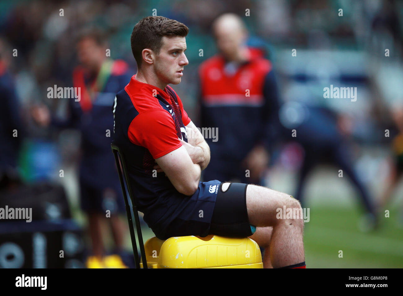 Englands George Ford während einer Trainingseinheit im Twickenham Stadium, London. Stockfoto