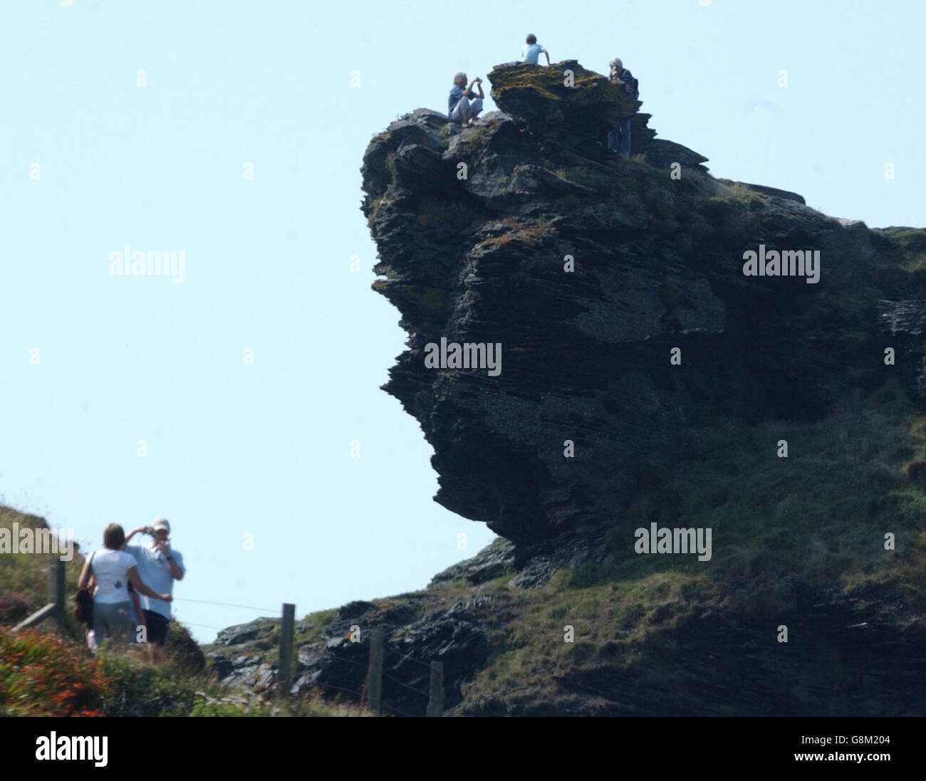 Queen Sie Victoria-Rock-Formation - strafrechtlich Punkt - Boscatle Stockfoto