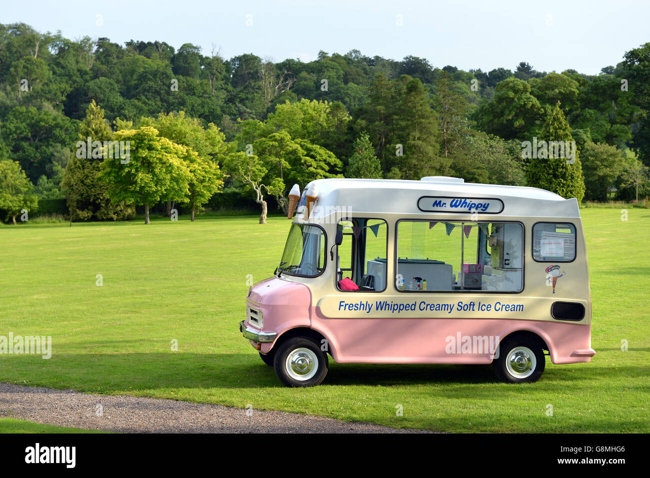 Jahrgang Herr Whippy Eiswagen Stockfoto