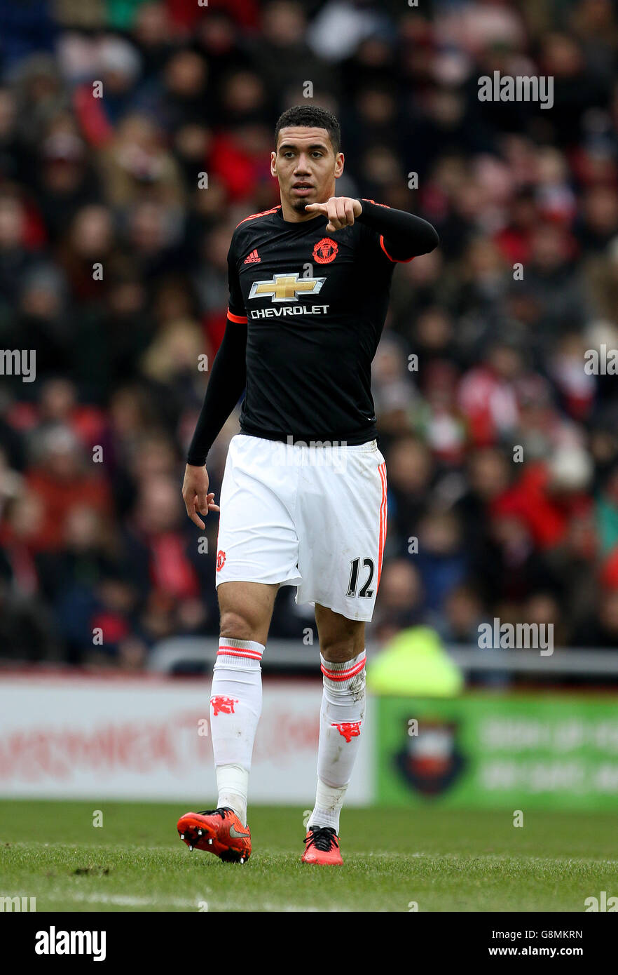 Sunderland gegen Manchester United - Barclays Premier League - Stadium of Light. Chris Smalling von Manchester United Stockfoto