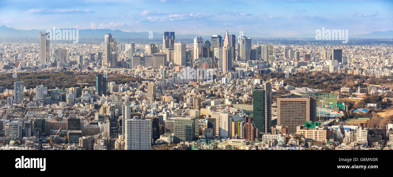 Skyline von Tokyo in Shinjuku Bereich panorama Stockfoto