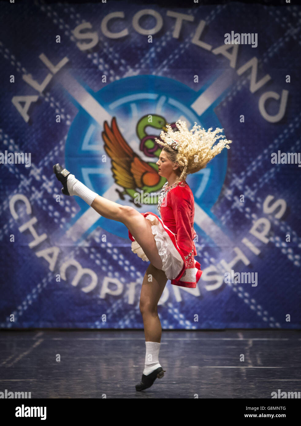 Alle Scotland Irish Dancing Championships. Ein Teilnehmer bei den All
