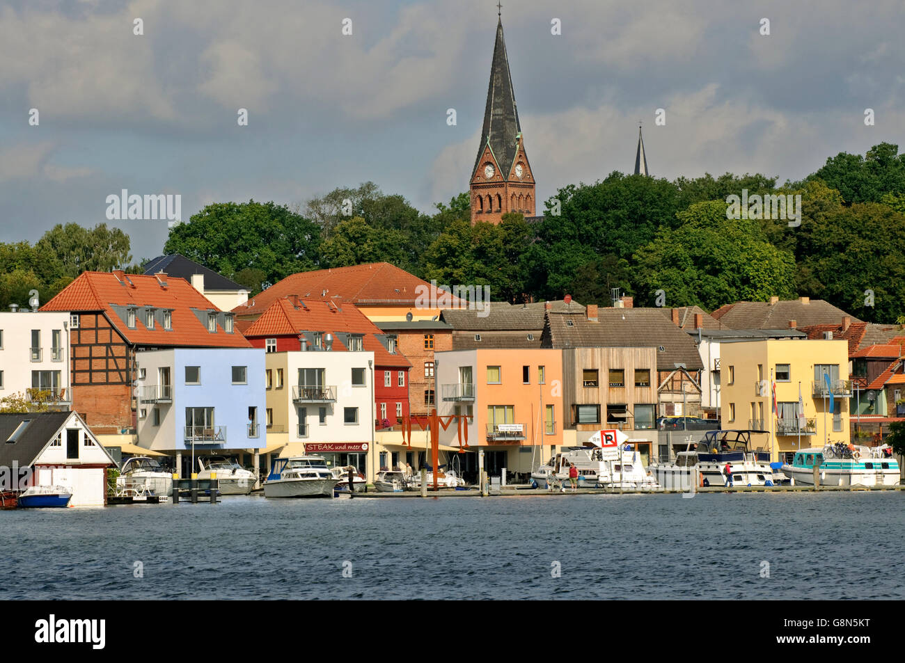 Malchow Marina, Mecklenburg-Vorpommern Stockfoto
