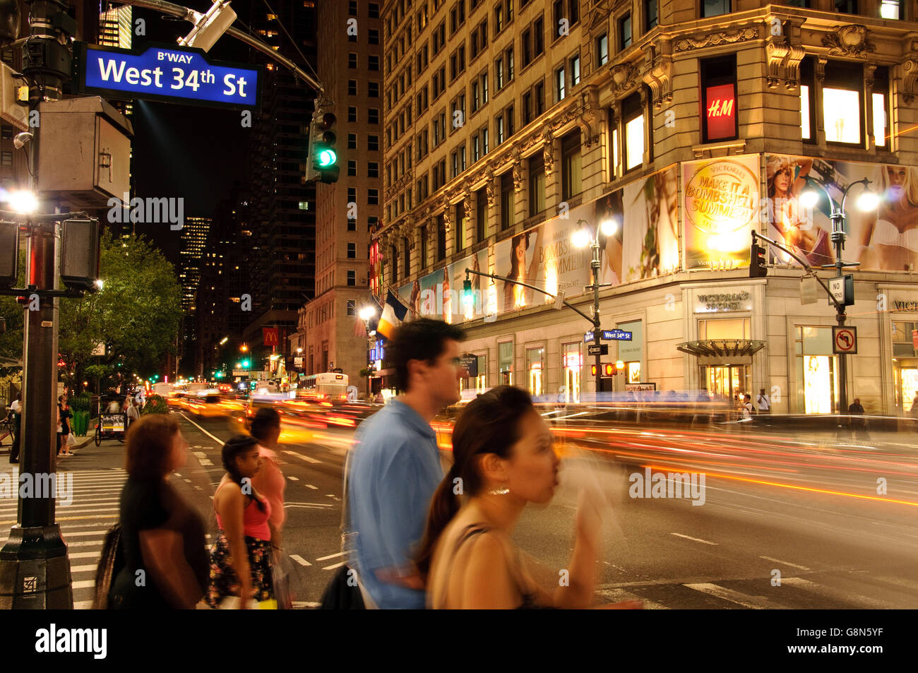 West 35th Street, Times Square, Broadway Kreuzung, Manhattan, New York City, USA Stockfoto