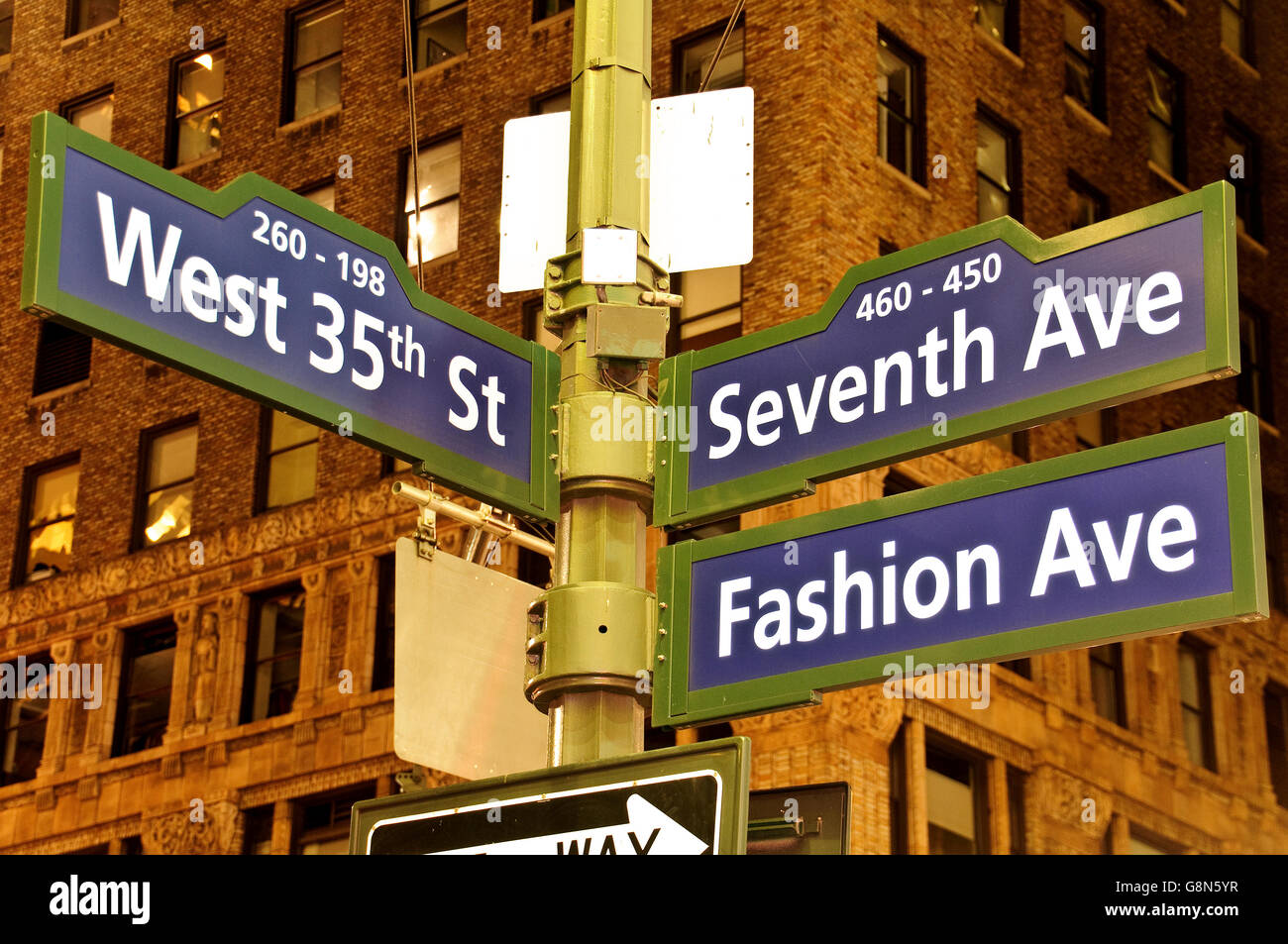 West 35th Street, 7th Avenue Fashion Avenue, Manhattan, New York City, USA Stockfoto