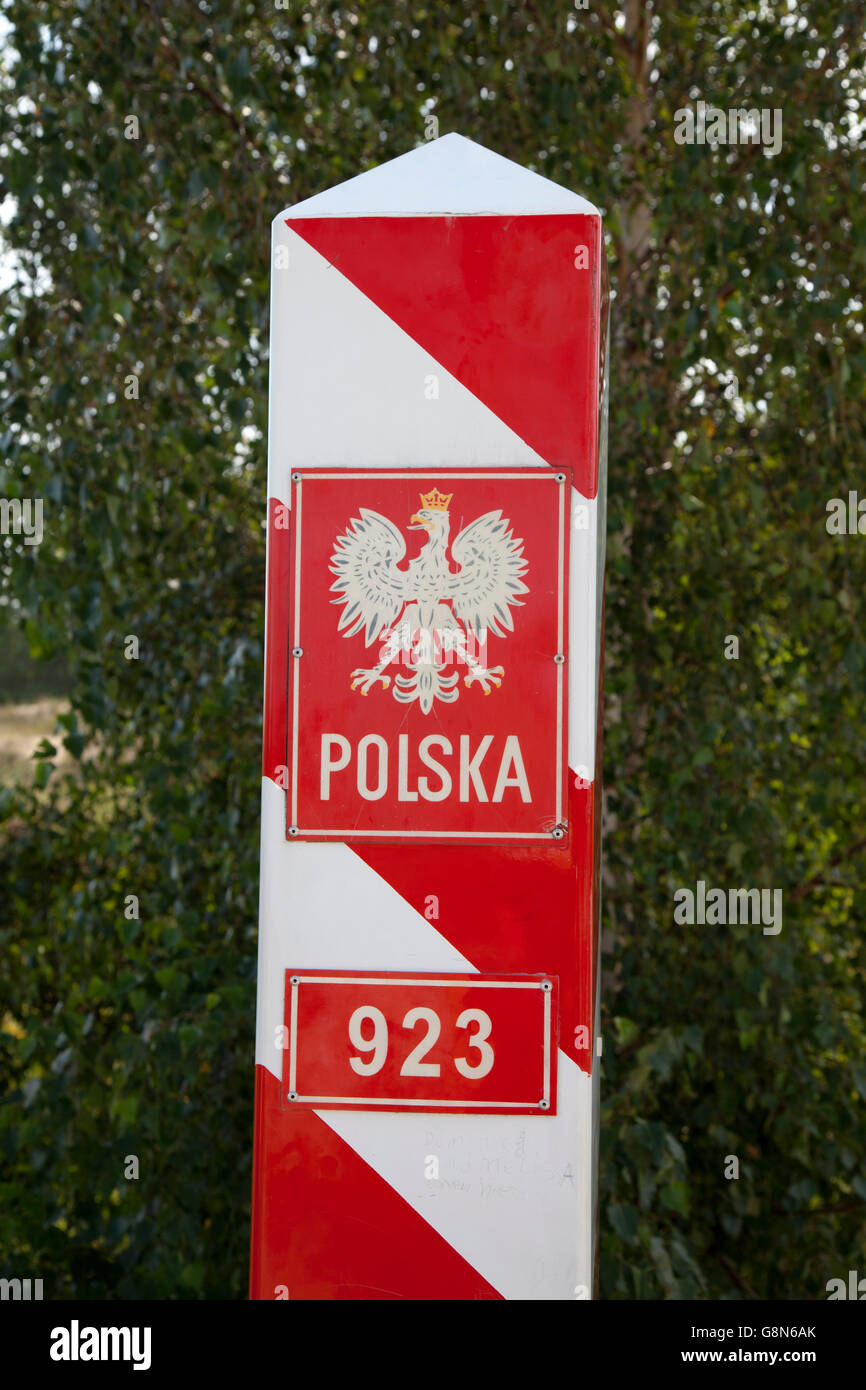 Polnischen Grenzposten, Grenzübergang Swinemünde, Zachodniopomorskie, Polen, Seebad Ahlbeck, Insel Usedom Stockfoto