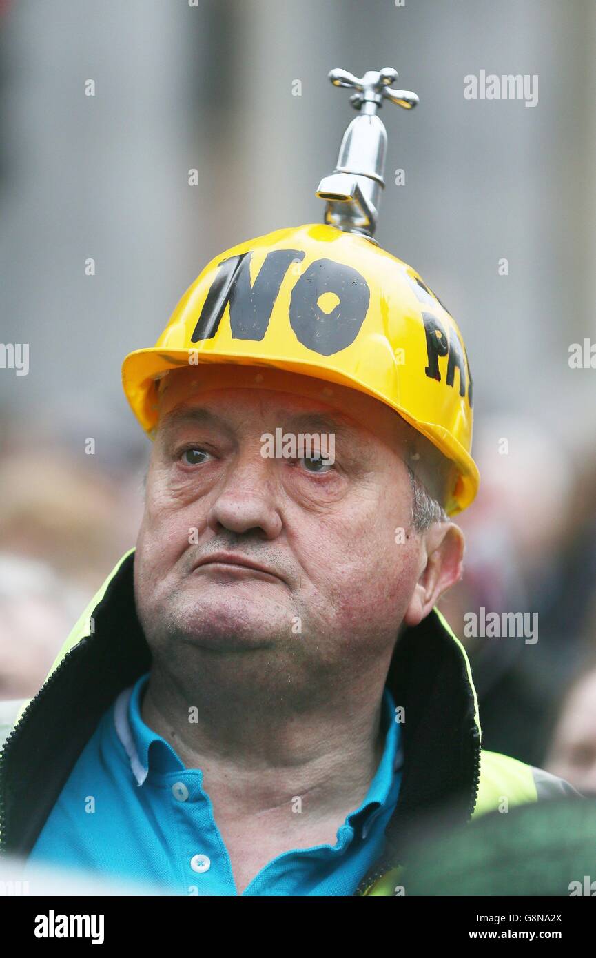 Wasser-Gebühren-protest Stockfoto