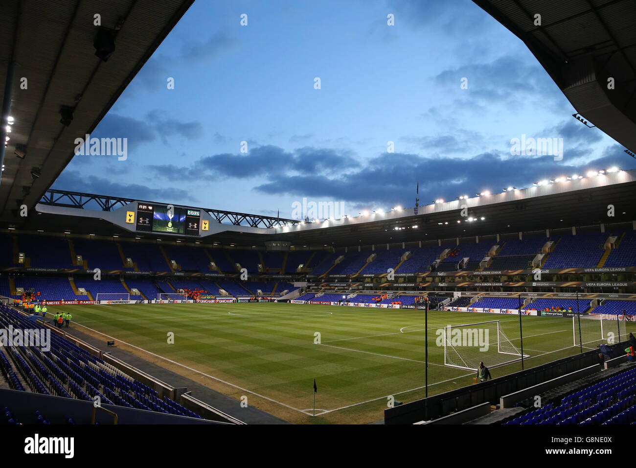 Fiorentina gegen Tottenham Hotspur - UEFA Europa League - Runde 32 - zweite Etappe - White Hart Lane. Eine Gesamtansicht der White Hart Lane während des Spiels der UEFA Europa League in der White Hart Lane, London. Stockfoto
