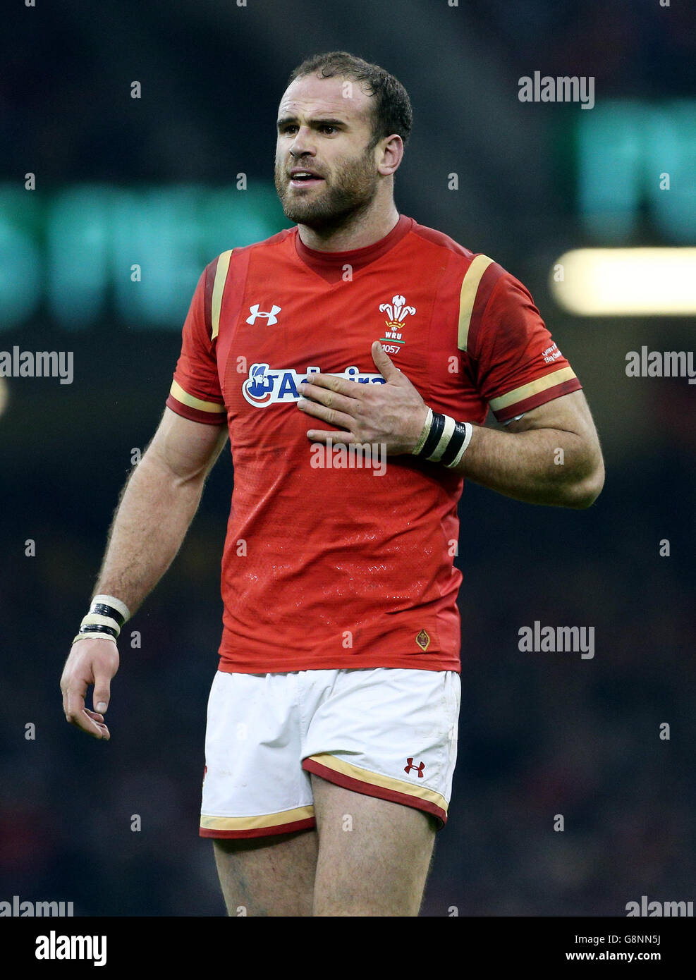 Wales gegen Schottland - 2016 RBS Six Nations - Fürstentum Stadium. Jamie Roberts, Wales Stockfoto