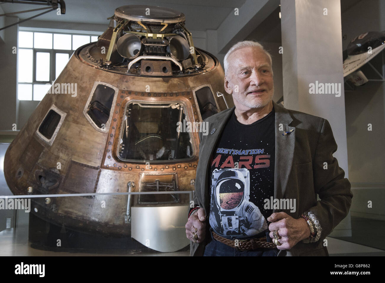 Buzz Aldrin in der Wissenschaft-Muesum Stockfoto