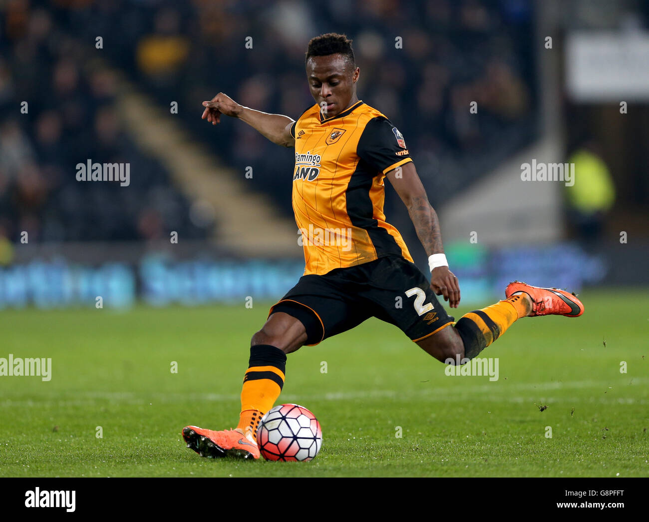 Hull City / Arsenal - Emirates FA Cup - Fünfte Runde Replay - KC Stadium. Moses Odubajo von Hull City Stockfoto